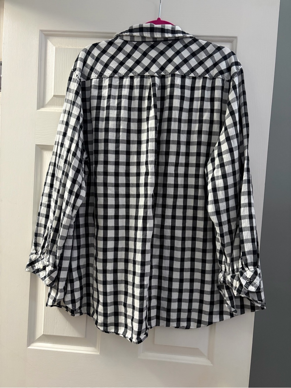 Ava & Viv Black and White Plaid Button-Down Shirt - Relaxed Fit - Picture 7 of 9